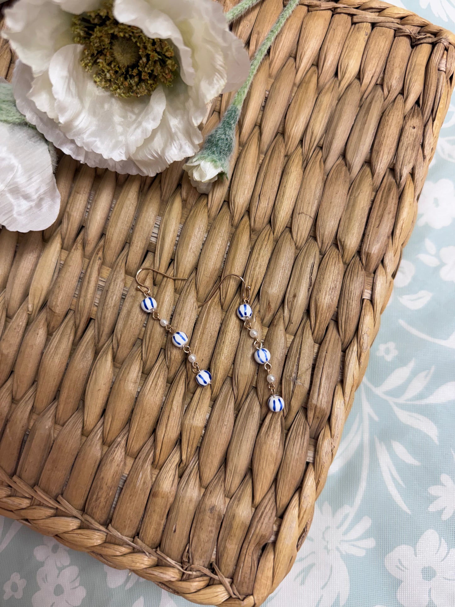 Blue Dangly Earrings