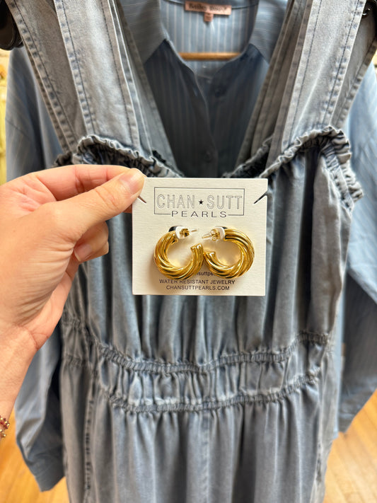 Chunky Twist Hoop Earrings