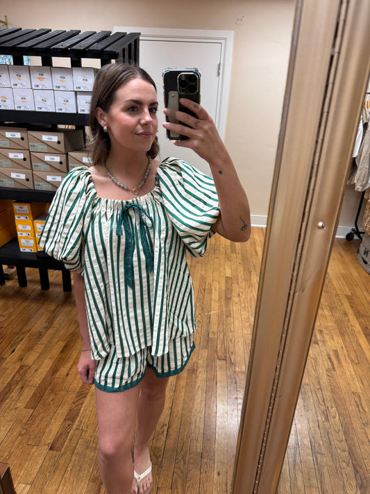 Emerald Striped Blouse