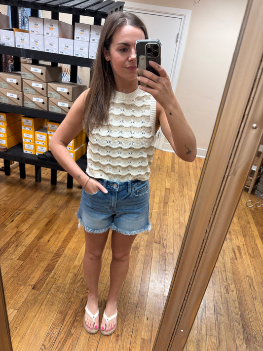 Frayed Hem Denim Shorts