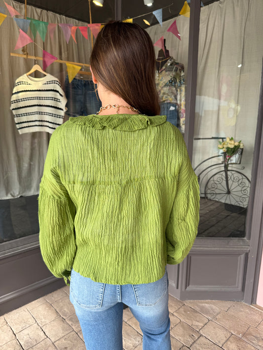 Ruffled Tie Blouse