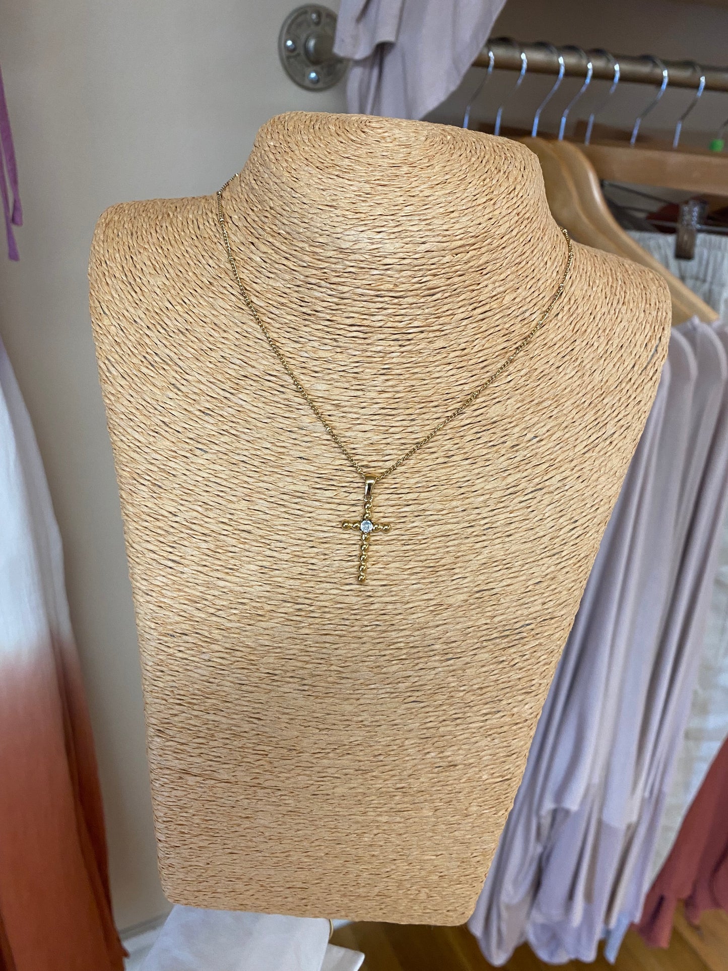 Bubble Cross Pendant Necklace