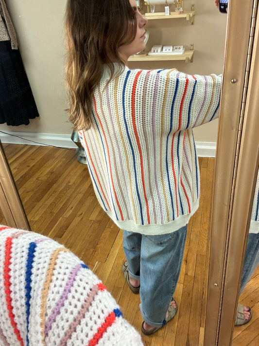 Colorful Striped Cardigan