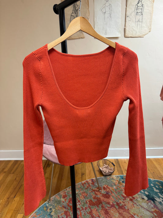 Orange Knit Top