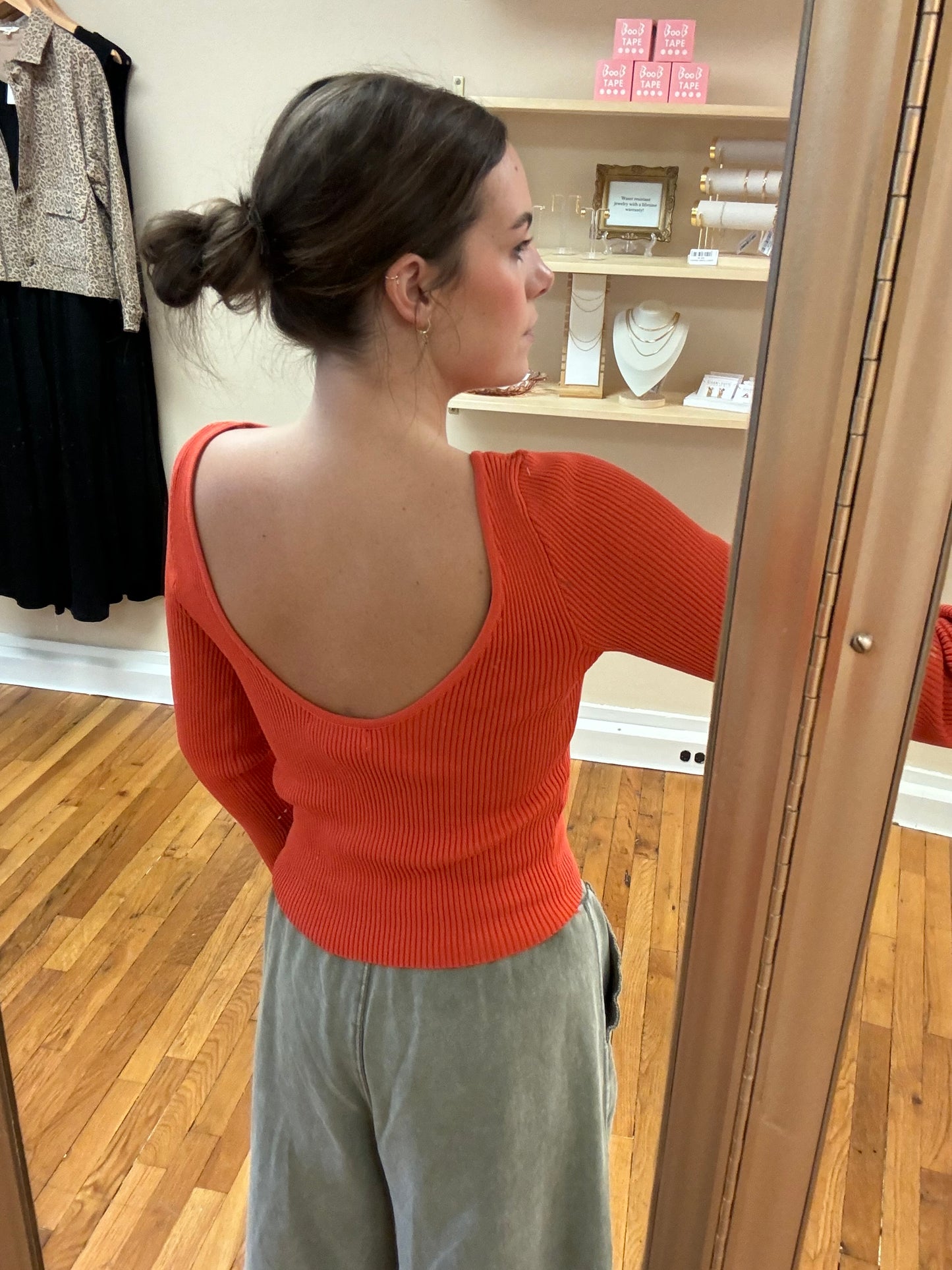 Orange Knit Top