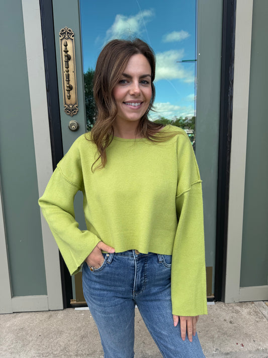 Green Cropped Sweater