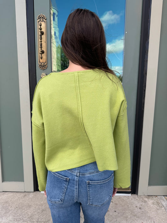 Green Cropped Sweater