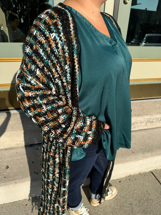 Metallic Duster Cardigan