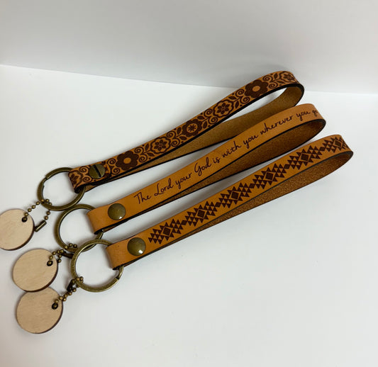 Leather Wristlet Keychain