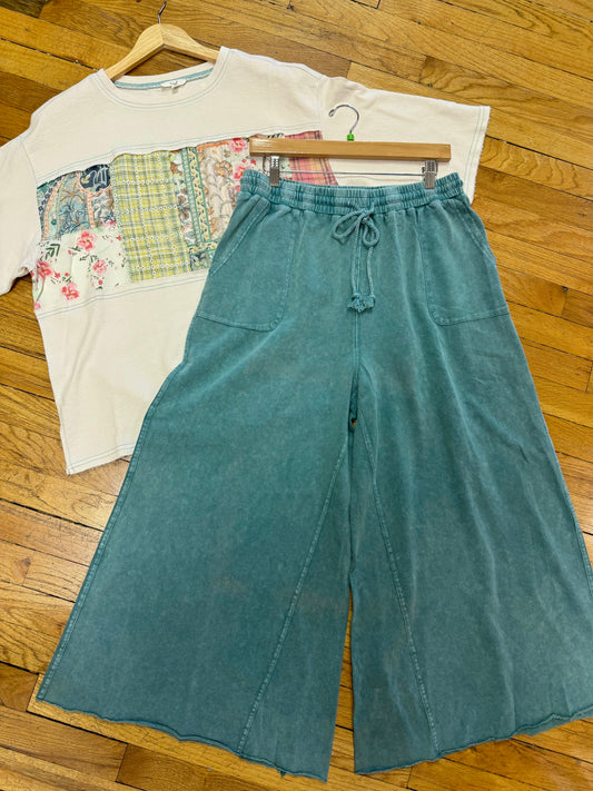 Plus Knit Wide Leg Pants