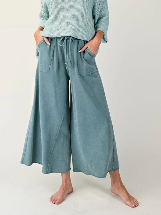 Plus Knit Wide Leg Pants