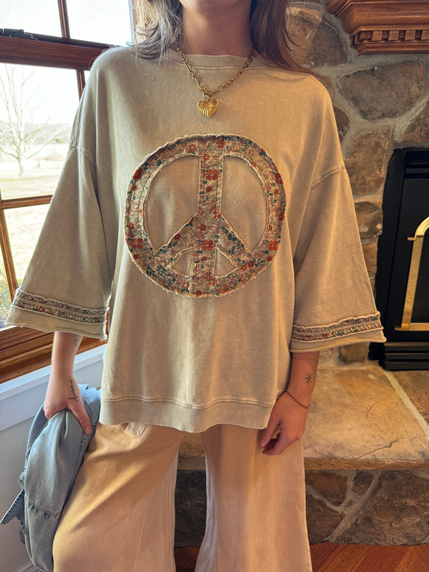 Oversized Peace Sign Top