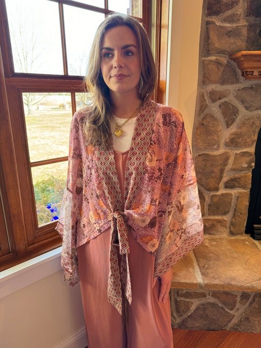 Fusion Mixed Print Kimono