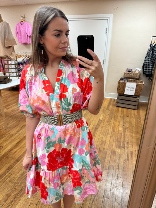 Floral Poplin Dress