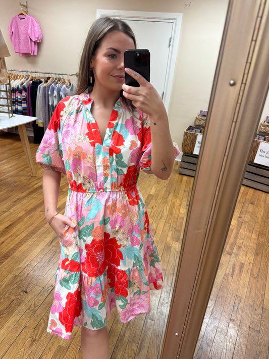 Floral Poplin Dress