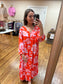 Coral Floral Maxi Dress