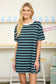 Navy Striped Mini Dress