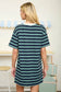 Navy Striped Mini Dress