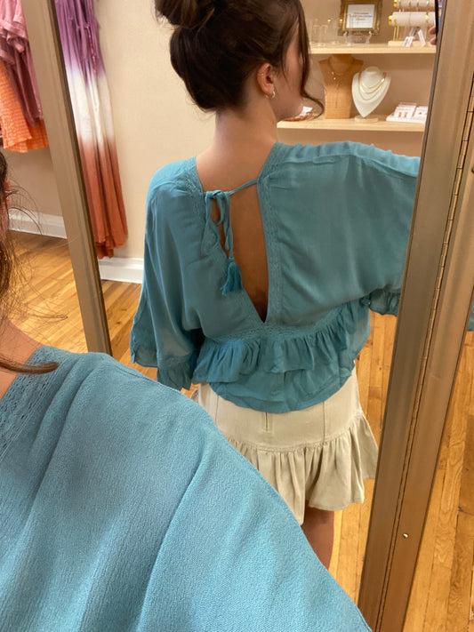 Cropped Ruffle Blouse