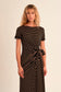 Beige Striped Midi Dress