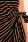 Beige Striped Midi Dress
