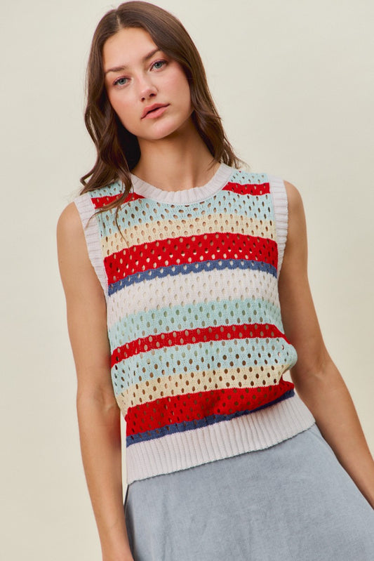 Summer Striped Knit Top