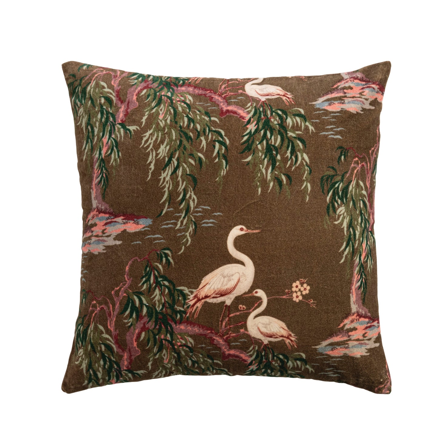 Velvet Crane Pillow