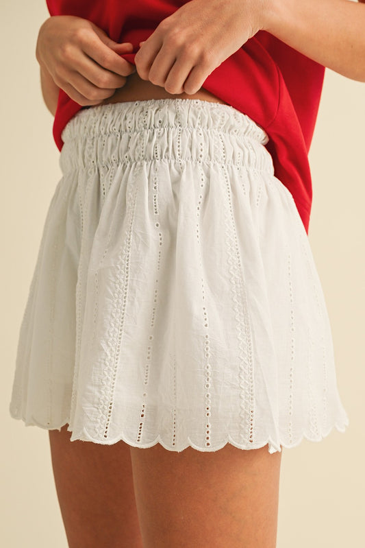 Ivory Eyelet Shorts