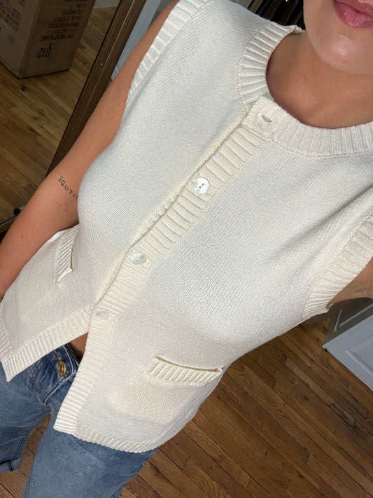 Cream Knit Vest