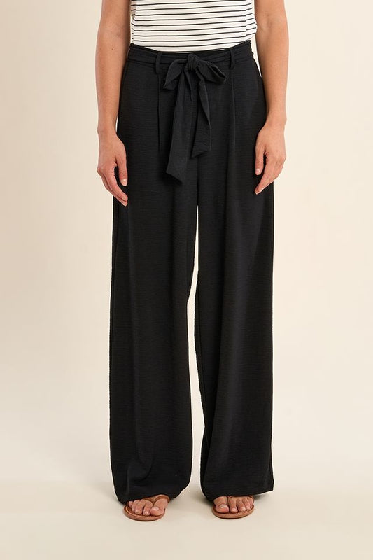 Tied Black Woven Pants
