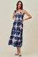 Abstract Navy Midi Dress