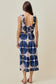 Abstract Navy Midi Dress