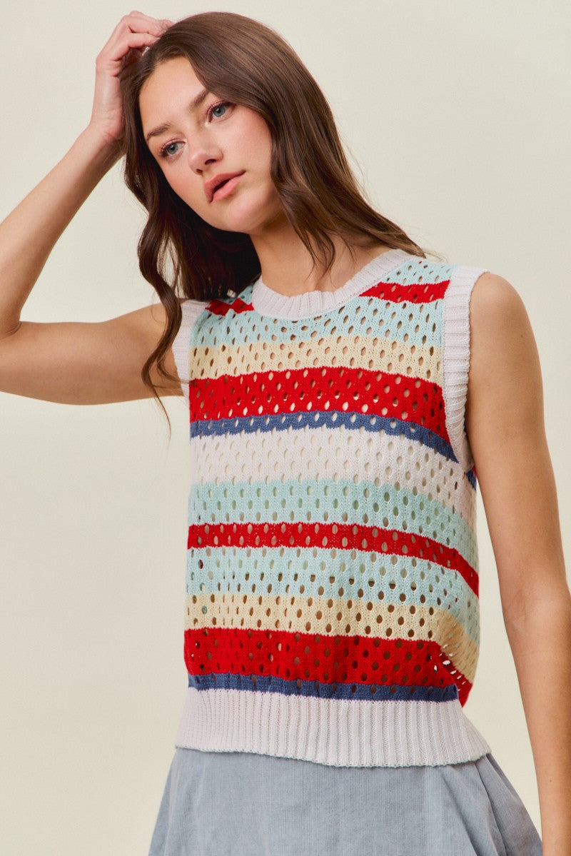 Summer Striped Knit Top